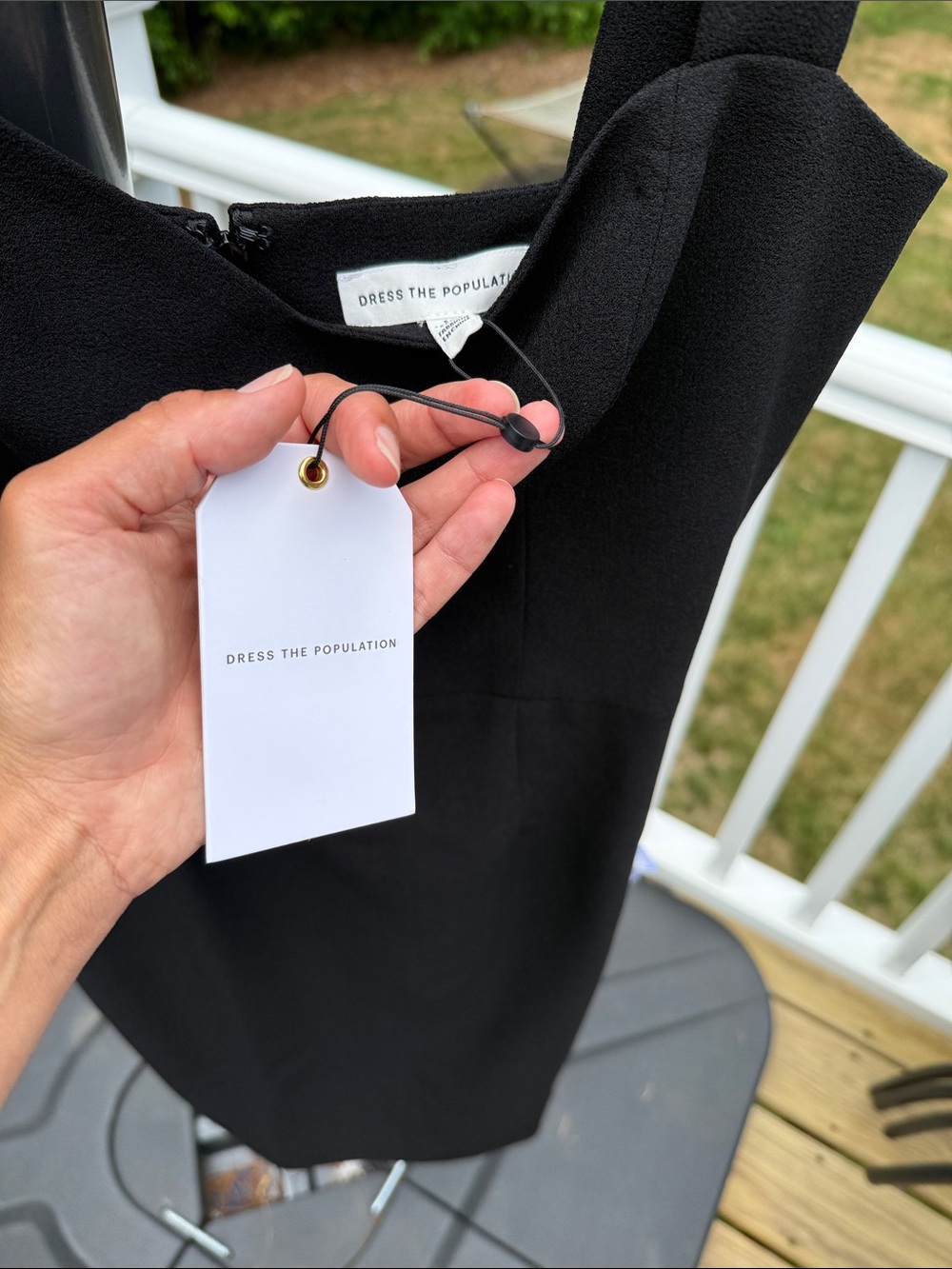 Dress the Population Black Midi Sheath Dress with Square Straps - Picture 6 of 8